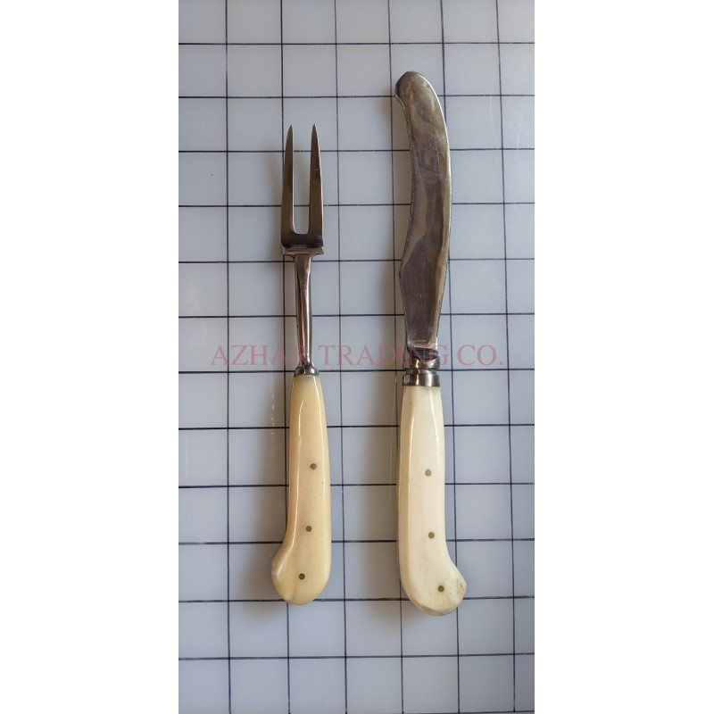 Small Bone Handled Fork and Knife image 3