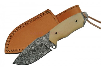 Damascus Hunter Knife (Bone Handle)