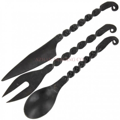 Hand Forged Decorative Twisted Handle Cutlery Set