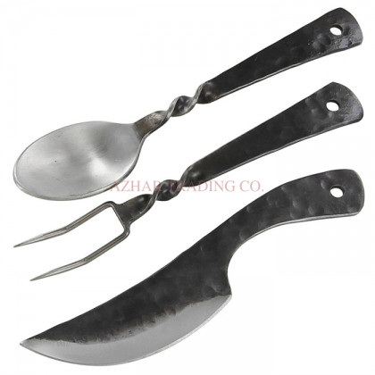 Hand Forged Flat Handle Dining Cutlery Set