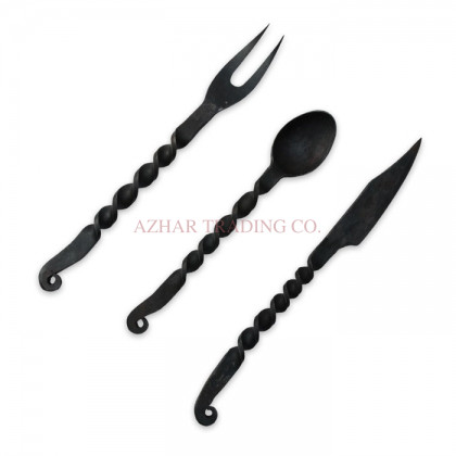 Hand Forged Decorative Twisted Handle Cutlery Set