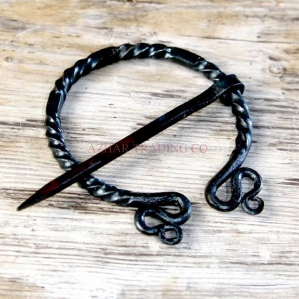 Hand Forged Decorative Twisted Cloak Pin