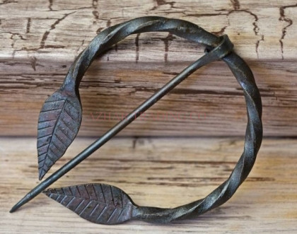 Hand Forged Leaf Design Shawl Pin