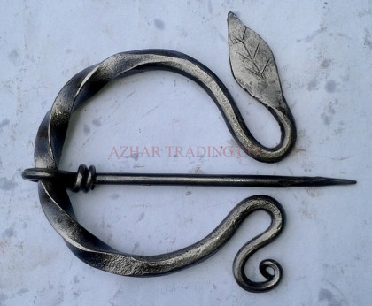 Hand Forged Leaf Accent Brooch Pin