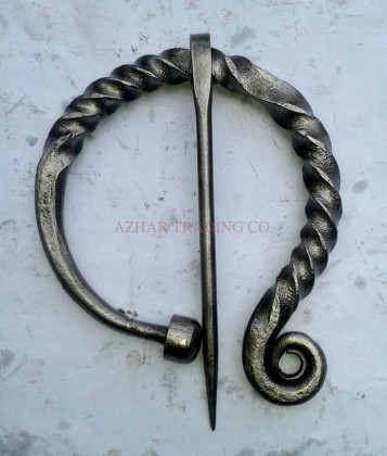 Hand Forged Spiral End Twisted Cloak Pin