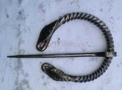 Hand Forged Leaf End Twisted Cloak Pin