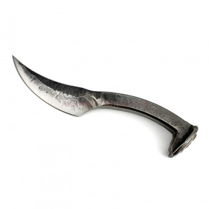 Hand Forged Curved Knife with Plain Forged Handle