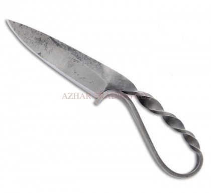 Hand Forged Twisted Loop Handle Knife