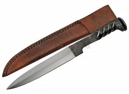 Hand Forged Dagger with Leather Sheath