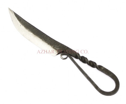 Hand Forged Twisted Loop Handle Utility Knife