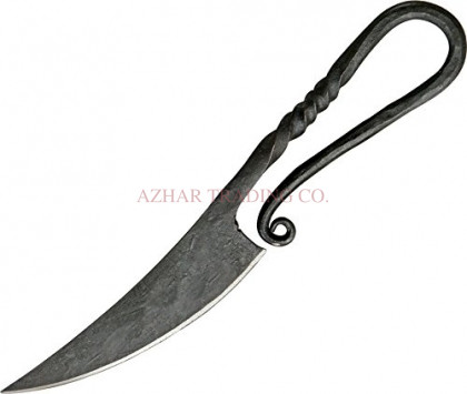 Hand Forged Twisted Scroll Handle Utility Knife