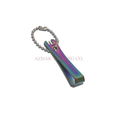 Rainbow Titanium Fishing Line Nipper Keychain