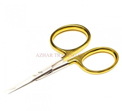 Curved Blade Fly Tying Scissors - Gold Handle