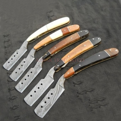 Damascus Straight Razor Set of 6