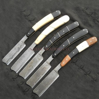 Damascus Straight Razor Collection Set