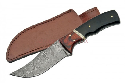 Damascus Skinner Knife (Wood Handle)