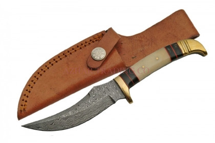 Damascus Skinner Knife (Horn Spacer)