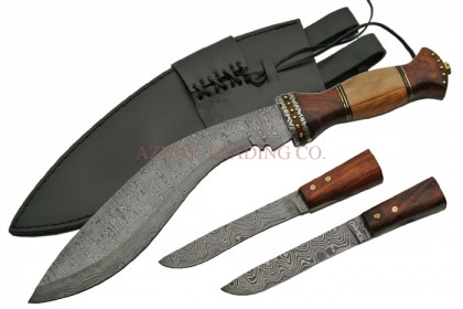 Damascus Kukri Knife Set