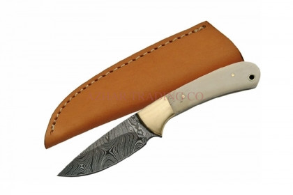 Damascus Skinner Knife (Bone Handle)