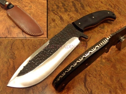 Hammered Carbon Steel Hunting Knife