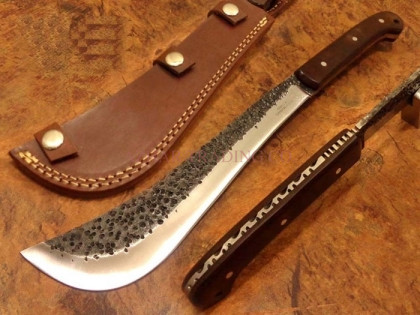 Hammered Carbon Steel Bushcraft Knife