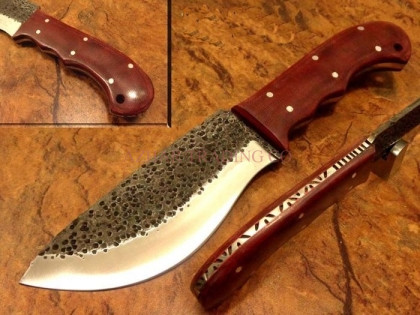 Hammered Carbon Steel Hunting Knife