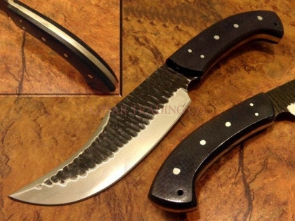 Hammered Carbon Steel Cyborg Knife