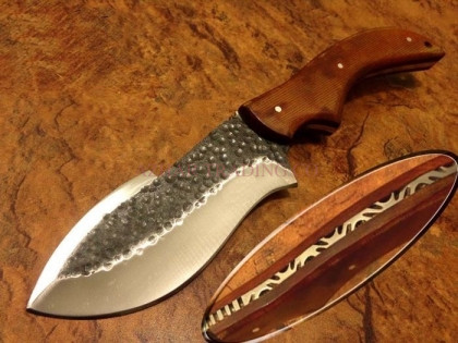 Hammered Carbon Steel Hunting Knife