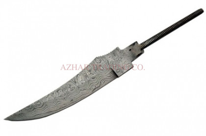 Damascus Slim Skinner Knife Blade