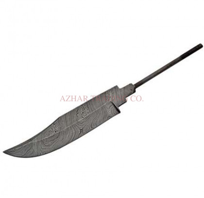 Damascus Clip Point Rat Tail Knife Blade