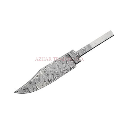 Damascus Bear Bowie Knife Blade