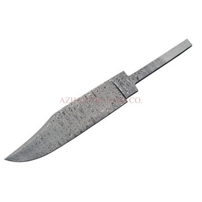 Damascus Clip Bowie Knife Blade
