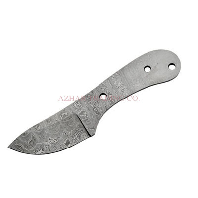 Damascus Short Skinner Knife Blade