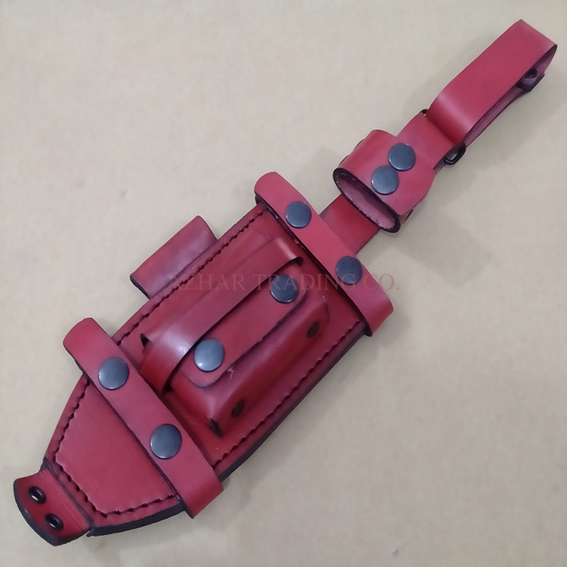 Premium Red Leather Sheath for Tracker Knife