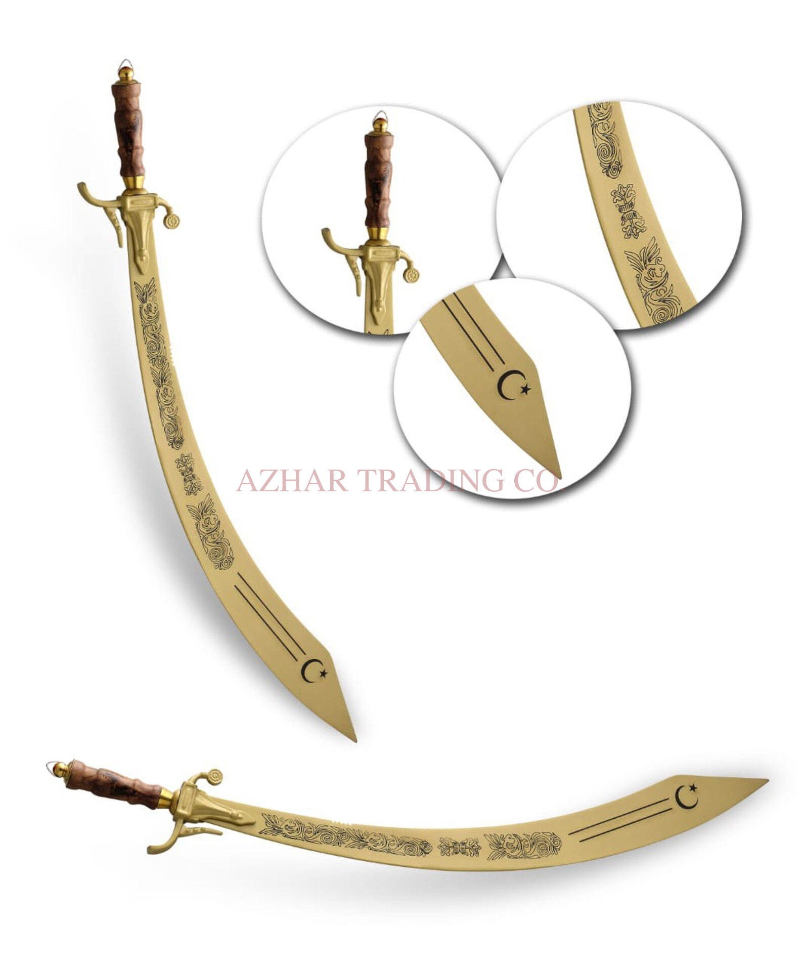 Tribal Bellydance Beginner Scimitar Sword – Gold Finish