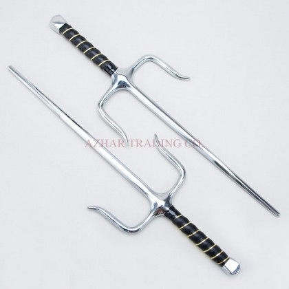 Metal Octagonal Chrome Sai Set