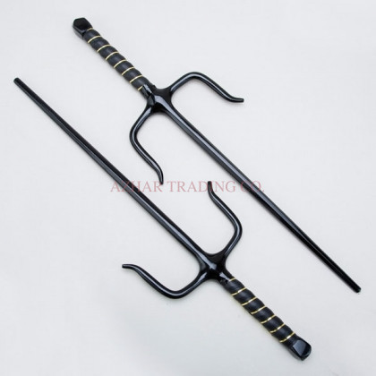 Metal Octagonal Black Sai Set