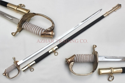 Premium Damascus Army Officer Sword – 24 Carat Gold Finish