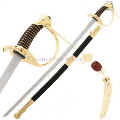 Luxury Gold-Plated Damascus CSA Cavalry Officer Sword
