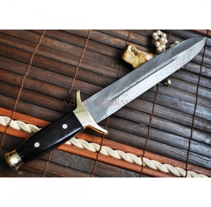 Handmade Damascus Hunting Mini Sword (15")