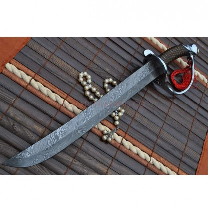 Custom Handmade Damascus Hunting Mini Sword (14.5")