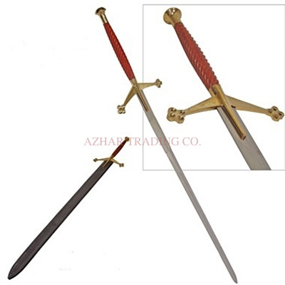 Classic Medieval Scottish Claymore (Silver/Gold Guard)