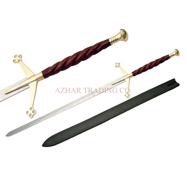 Classic Medieval Scottish Claymore (Silver/Gold Guard) image 3