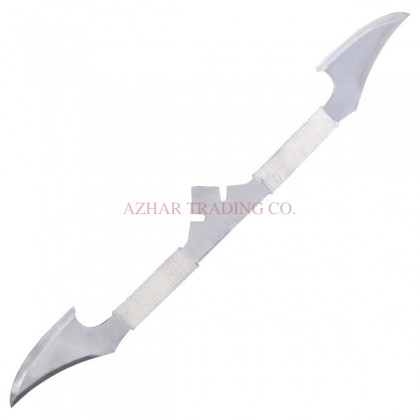 White Crescent Warrior Battle Axe | Fantasy Display Weapon