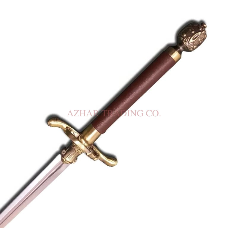 Needle-Style Fantasy Sword with Wall Plaque | Slim Display Blade image 2