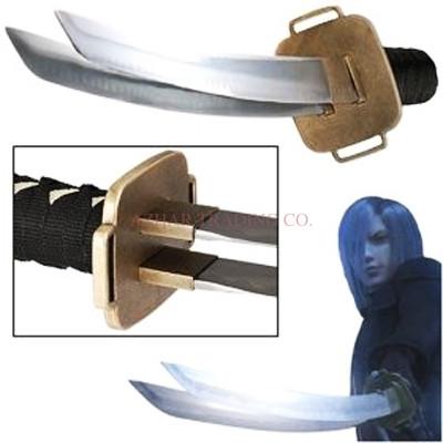 Silver Remnant Dual-Bladed Katana | Fantasy Warrior Display Sword