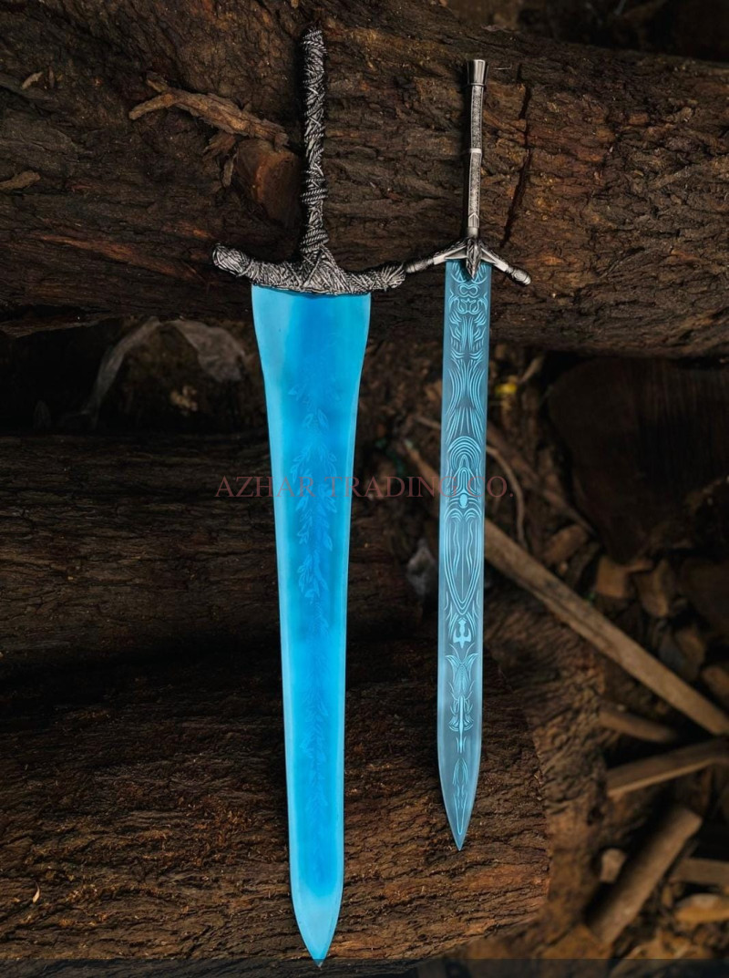 Luminous Moonlight Greatsword | Blue Crystal Fantasy Display Sword