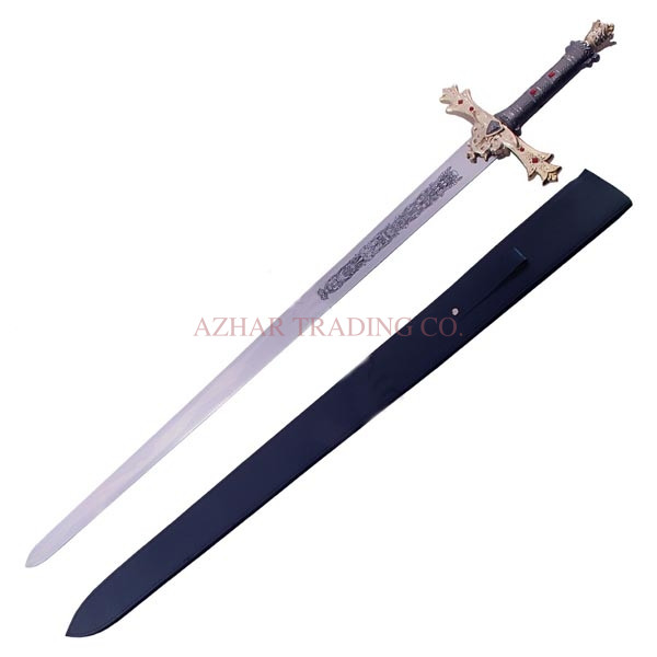 King Arthur Excalibur Sword Replica | Gold Medieval Display Sword image 2
