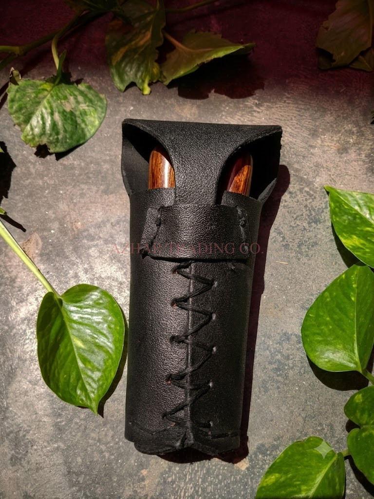 18th Century Folding Travel Fork and Knife Set with Leather Case image 8