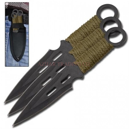 Flying Falcon Tactical Kunai 3-Piece Throwing Knife Set